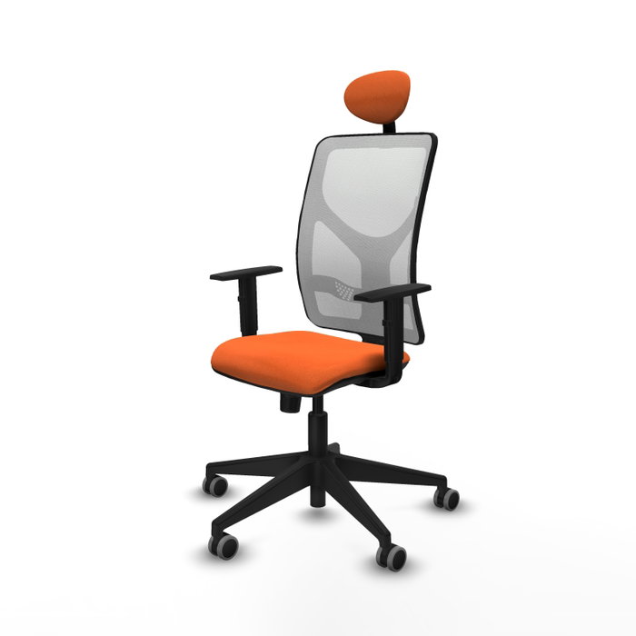 PIQUERAS Y CRESPO Silla de oficina Motilla Naranja y Blanco con mecanismo Sincro