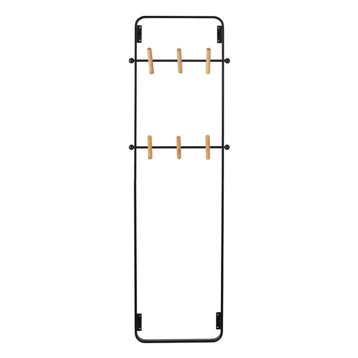 Perchero Negro Metal Decoración 45 X 7 X 150 cm