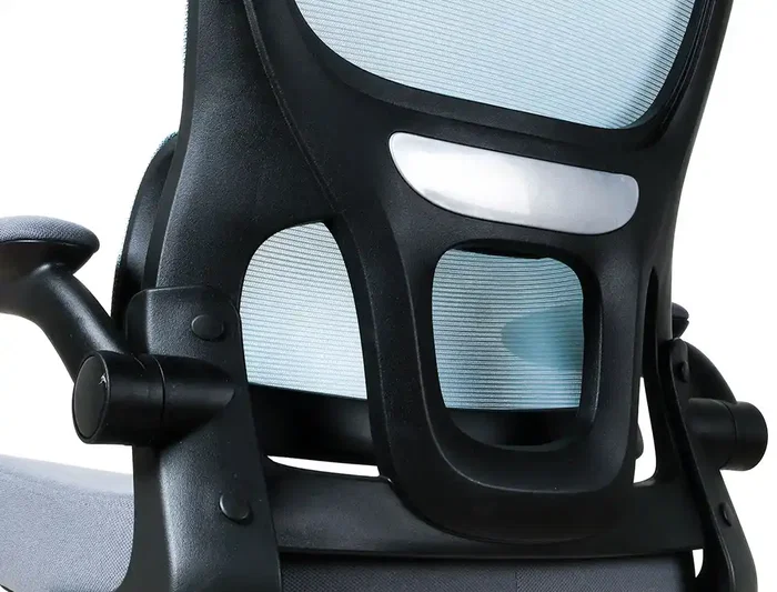 Q-connect Silla de Dirección Sorrento Malla Base Metálica Ruedas Premium, Color Azul Gris, Altura Máx. 1320 mm, Ancho 650 mm, Profundidad 600 mm