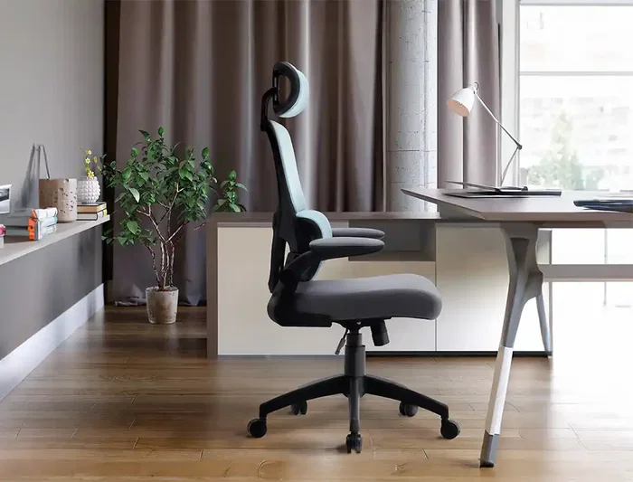 Q-connect Silla de Dirección Sorrento Malla Base Metálica Ruedas Premium, Color Azul Gris, Altura Máx. 1320 mm, Ancho 650 mm, Profundidad 600 mm