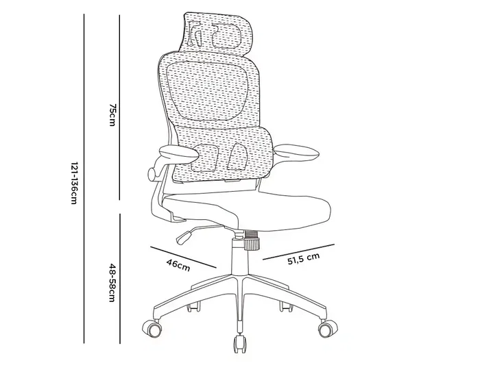 Q-connect Silla de Dirección Sorrento Malla Base Metálica Ruedas Premium, Color Azul Gris, Altura Máx. 1320 mm, Ancho 650 mm, Profundidad 600 mm
