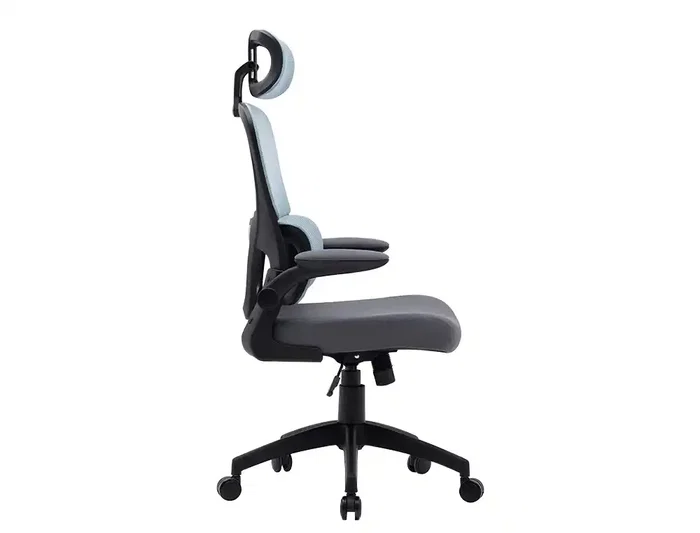 Q-connect Silla de Dirección Sorrento Malla Base Metálica Ruedas Premium, Color Azul Gris, Altura Máx. 1320 mm, Ancho 650 mm, Profundidad 600 mm