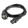 Lanberg Cable de Alimentación Schuko CEE 7/7 a C13 Hembra Derecho Negro 1.8m