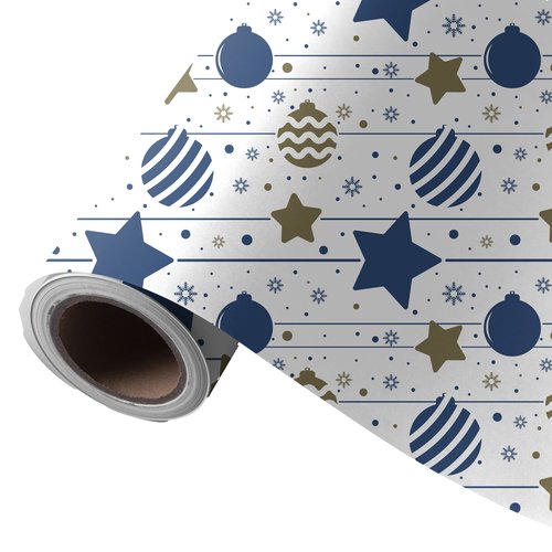 WONDER WRAPPER Papel de Regalo Navidad Estrellas Azules 62 cm x 85 m WONDER WRAPPER Papel de Regalo Navidad Estrellas Azules 62 cm x 85 m