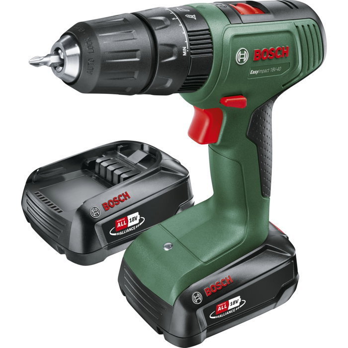 Bosch EasyImpact 18V-40 Taladro Percutor Inalámbrico con 2 Baterías de 2,0 Ah