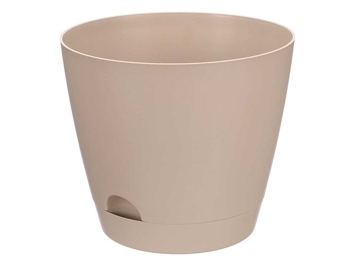 Ibergarden Maceta Redonda Marron 30.5 cm Diametro x 26.5 cm Alto Plastico PP Ideal Jardin Terraza (Set de 12)