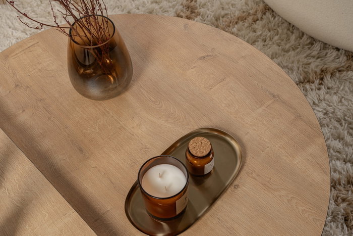 Nordure Mesa de Centro Roble Miel y Negro 90cm x 30cm x 60cm y 85cm x 35cm x 30cm
