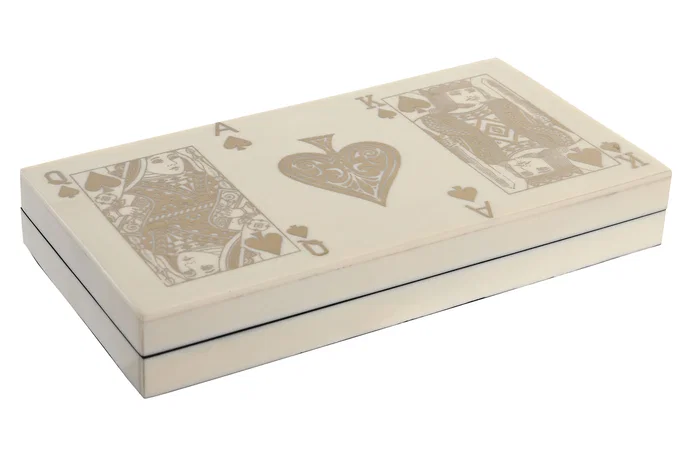 DKD Home Decor Set de 4 piezas en Resina Blanco con Cartas
