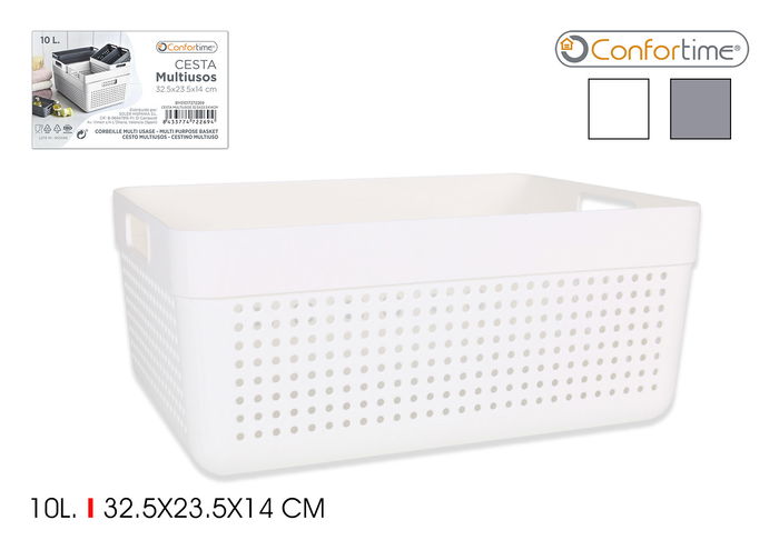 Confortime Cesta Multiusos 32.5 cm x 23.5 cm x 14 cm (24 Unidades) Confortime Cesta Multiusos 32.5 cm x 23.5 cm x 14 cm (24 Unidades)