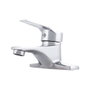 Grifo de lavabo monomando de estilo clásico, acero inoxidable cromado, caño bajo