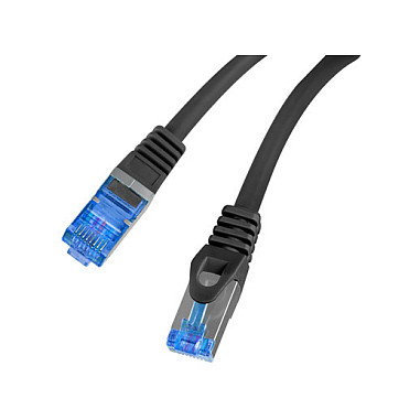 LANBERG Patch Cable LAN PCF6A-10CC, Categoría 6A (Cat6a) S/FTP LSZH CCA 1 Metro, Certificado Fluke, Negro, RJ45 Macho