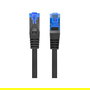 LANBERG Patch Cable LAN PCF6A-10CC, Categoría 6A (Cat6a) S/FTP LSZH CCA 1 Metro, Certificado Fluke, Negro, RJ45 Macho