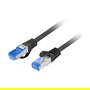 LANBERG Patch Cable LAN PCF6A-10CC, Categoría 6A (Cat6a) S/FTP LSZH CCA 1 Metro, Certificado Fluke, Negro, RJ45 Macho