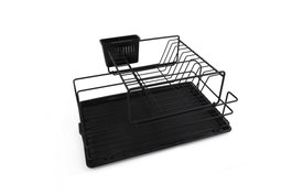 Hermia Escurreplatos SM006-B, Escurridor de Platos Metálico Negro 47x32x24 cm