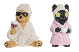 DKD Home Decor Figuras de Perro en Resina Multicolor, Surtido de 2