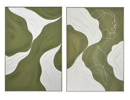 DKD Home Decor Cuadro Lienzo Abstracto Pack de 2