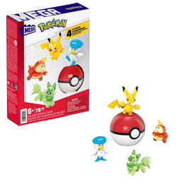 Mega Bloks Pokemon Equipo Región Paldea con Pikachu, Sprigatito, Fuecoco y Quaxly (HPX92)