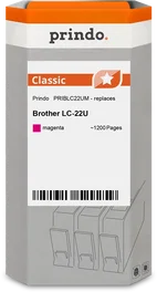 Prindo Classic Cartucho de Tinta Magenta Compatible con Brother LC22UM