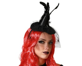 Diadema Bruja Negro Plumas Mujer Adulto Accesorio Disfraz Fantasía