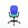 PIQUERAS Y CRESPO Silla de oficina Jorquera con mecanismo sincro, Turquesa y Azul