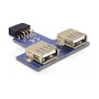 DeLOCK Adaptador de Cabezal de Pines USB de 9 pines a 2 x USB 2.0
