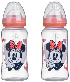 Disney Baby Set de 2 Biberones Minnie Collector 360 ml con Tetina de Silicona y 3 Posiciones de Flujo - DIS8412497107001