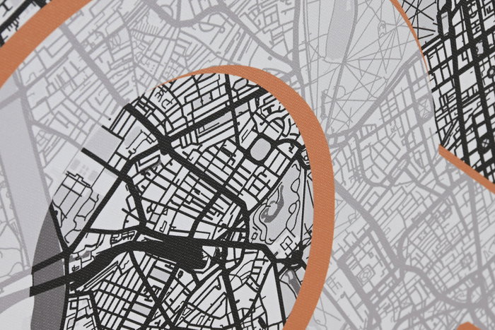 DKD Home Decor Cuadro Lienzo Mapa Ciudad 60x80 cm
