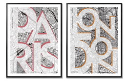 DKD Home Decor Cuadro Lienzo Mapa Ciudad 60x80 cm