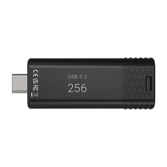 PNY PRO Elite V3 USB 3.2 Gen 1 - 256 GB - Negro - Unidad Flash USB Tipo C Lectura 1000 MB/s - Llavero