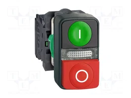 SCHNEIDER ELECTRIC Interruptor Doble Harmony XB5 Rojo/Verde con LED
