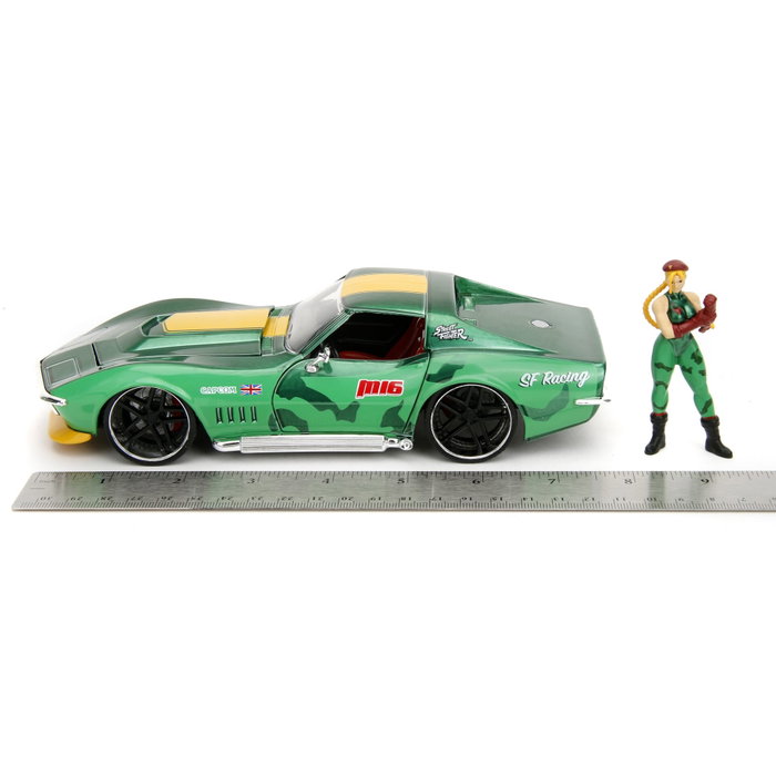 Jada Street Fighter Cammy y Chevrolet 1969 Corvette Stingray ZL1 1:24