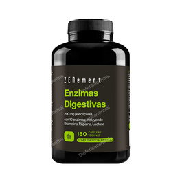 ZENEMENT Enzimas Digestivas 180 Vcaps. Fórmula Alta Concentración, Vegano, Sin Gluten ni Lactosa, Ayuda a la Digestión
