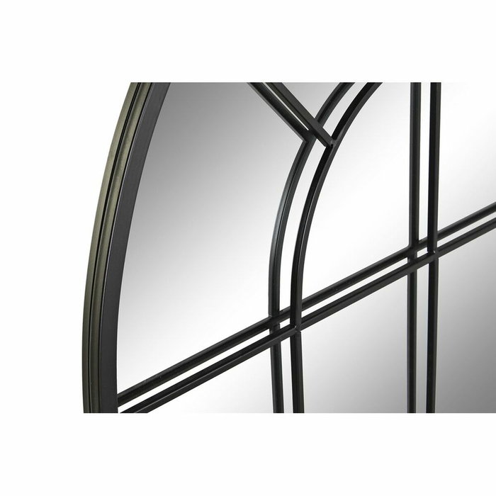 DKD Home Decor Espejo de Hierro y Cristal Estilo Ventana Negro 70x120 cm