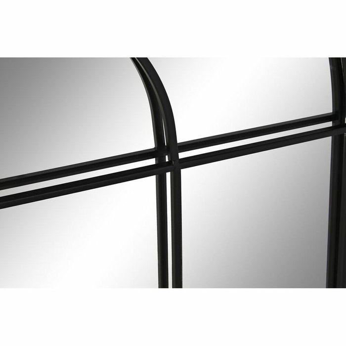DKD Home Decor Espejo de Hierro y Cristal Estilo Ventana Negro 70x120 cm