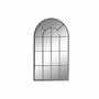 DKD Home Decor Espejo de Hierro y Cristal Estilo Ventana Negro 70x120 cm
