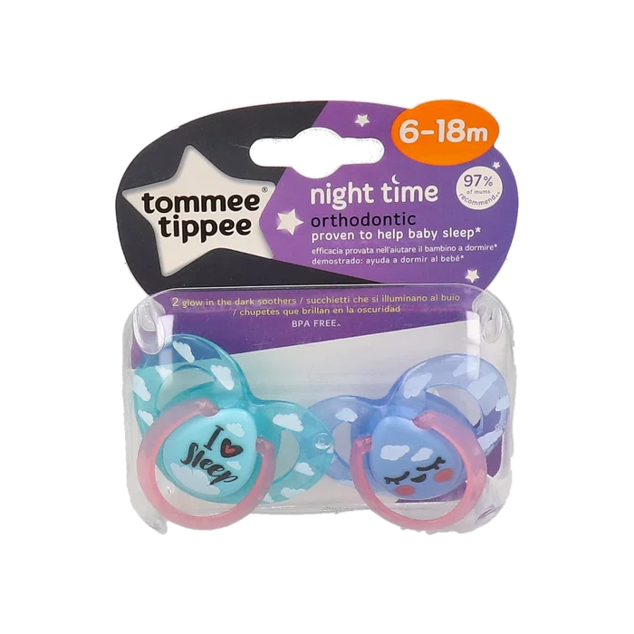 Tommee Tippee Chupete Night Time Sili Redon 6-18 M 2 Unidades Tommee Tippee Chupete Night Time Sili Redon 6-18 M 2 Unidades