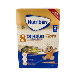 Nutriben 8 Cereales Miel Fibra 600Gr Leche en Polvo para Bebés