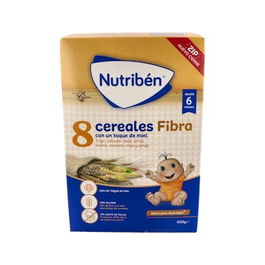 Nutriben 8 Cereales Miel Fibra 600Gr Leche en Polvo para Bebés