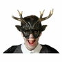 Máscara Ciervo Negro con Astas Doradas - Criatura Mítica para Halloween