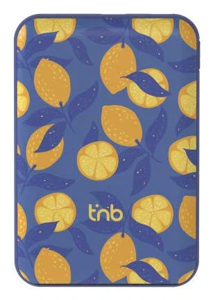 T'nB PBUMAG5LEM Power Bank Batería Externa 5000 mAh con Carga Inalámbrica 15W MagSafe, USB-C 20W, Carga Rápida, Color Azul y Amarillo