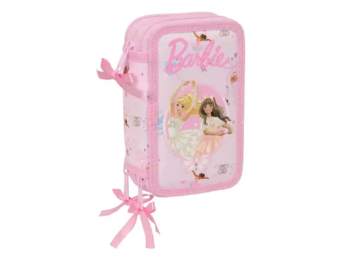 Safta Plumier Barbie Ballet Triple Cremallera con 37 Piezas