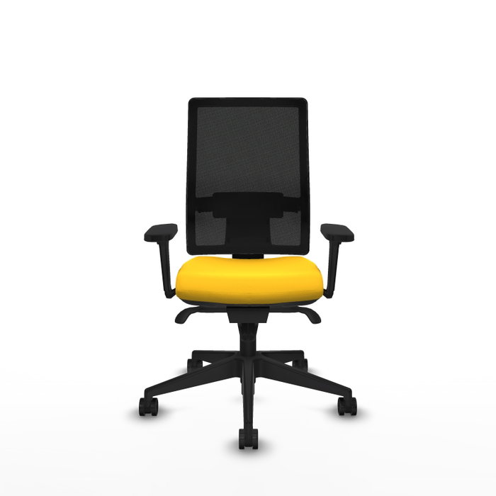 PIQUERAS Y CRESPO Silla de oficina Horna con mecanismo Sincro, Amarillo y Negro