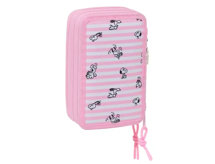 Safta Estuche Escolar Snoopy Triple Cremallera con 37 Piezas