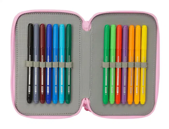 Safta Estuche Escolar Snoopy Triple Cremallera con 37 Piezas