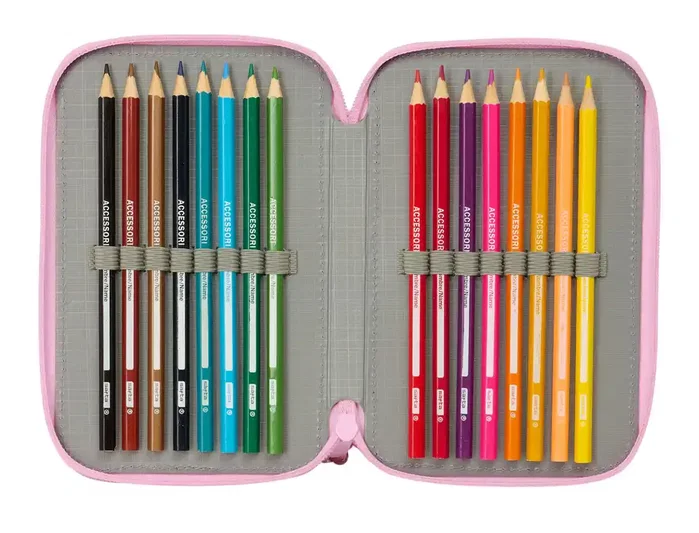 Safta Estuche Escolar Snoopy Triple Cremallera con 37 Piezas