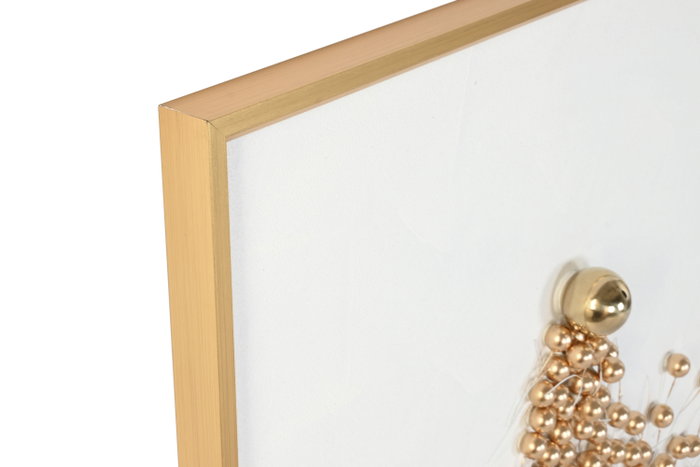 DKD Home Decor Cuadro Lienzo 3D Bolitas Blanco y Dorado (Pack de 2) suns DKD Home Decor Cuadro Lienzo 3D Bolitas Blanco y Dorado (Pack de 2) suns