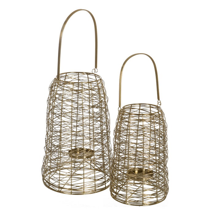 Portavelas Dorado Acero Inoxidable 24 X 26,50 X 38,50 cm