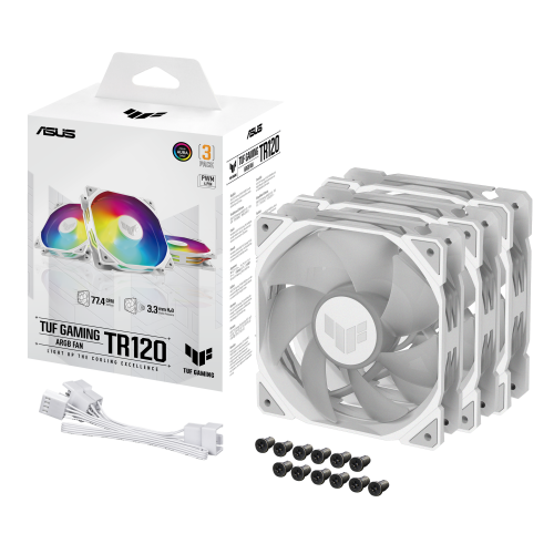 ASUS TUF GAMING TR120 ARGB 3IN1 White Blanco 120 mm PWM ASUS TUF GAMING TR120 ARGB 3IN1 White Blanco 120 mm PWM