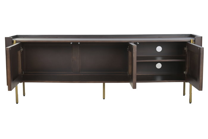 DKD Home Decor Mueble Tv Sixties Marron Oscuro Natural 160 x 55 x 40 cm