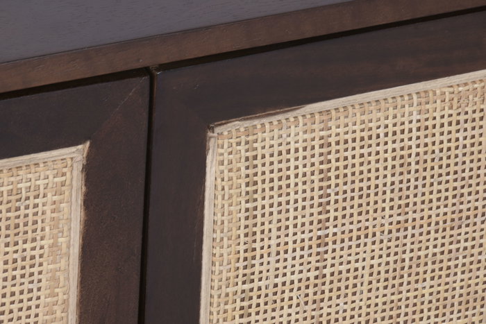 DKD Home Decor Mueble Tv Sixties Marron Oscuro Natural 160 x 55 x 40 cm